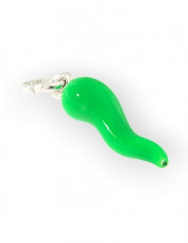 Ciondolo Argento Rodiato Corno Liscio Lime 26MM [e3593841]
