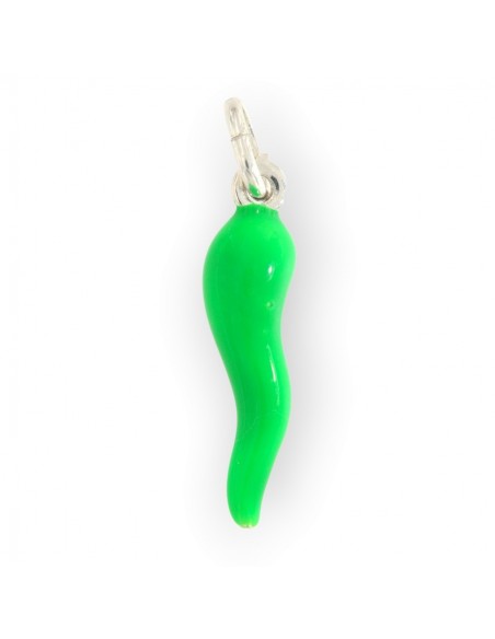 Ciondolo Argento Rodiato Corno Liscio Lime 26MM [5444f945]