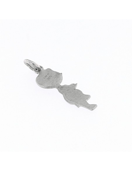 CIONDOLO ARGENTO RODIATO BAMBINO A META' [c237f36b]