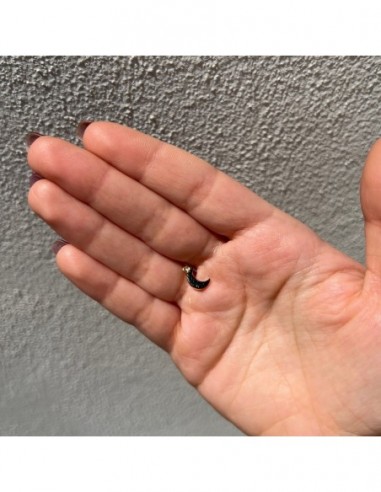 Ciondolo Argento Dorato Luna Zirconi Verdi [8deb4f21]