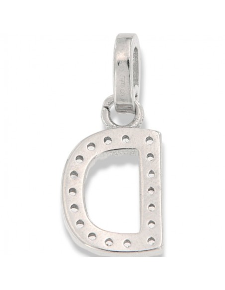 Ciondolo Argento Rodiato Iniziale D Zirconi Bia [948ec6e0]