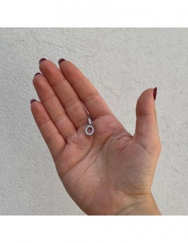 Ciondolo Argento Rodiato Iniziale O Zirconi Bia [436473e5]