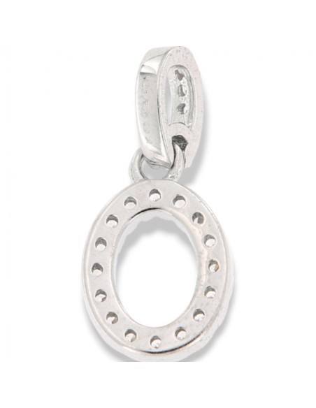 Ciondolo Argento Rodiato Iniziale O Zirconi Bia [f129f5ff]