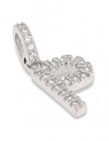 Ciondolo Argento Rodiato Iniziale P Zirconi Bia [73d56ae0]