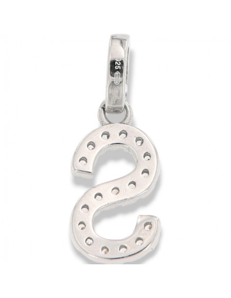 Ciondolo Argento Rodiato Iniziale S Zirconi Bia [ff7044fc]