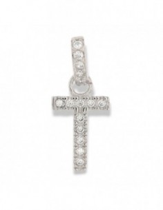 Ciondolo Argento Rodiato Iniziale T Zirconi Bia [d8a6482f]