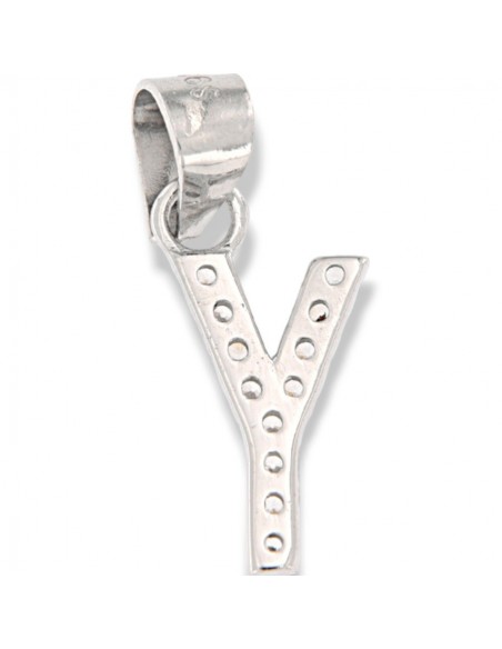 Ciondolo Argento Rodiato Iniziale Y Zirconi Bia [ddad2225]
