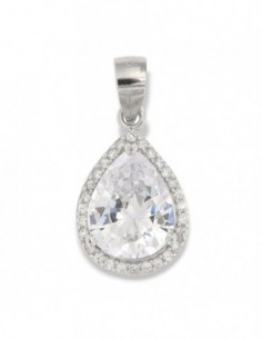 Ciondolo Argento Rodiato Goccia Zirconi Bianchi [6f0c94ea]