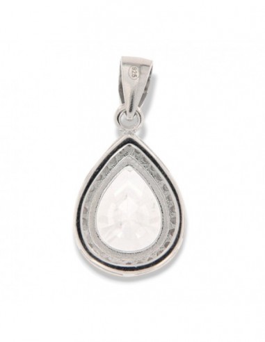 Ciondolo Argento Rodiato Goccia Zirconi Bianchi [54584b27]