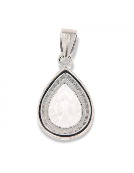 Ciondolo Argento Rodiato Goccia Zirconi Bianchi [54584b27]