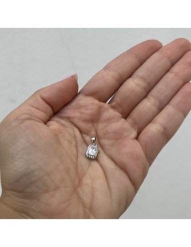 Ciondolo Argento Rodiato Principessa Bianca 6x4MM [1a4358fa]