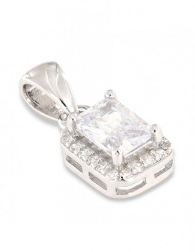 Ciondolo Argento Rodiato Principessa Bianca 6x4MM [ad5e99fe]