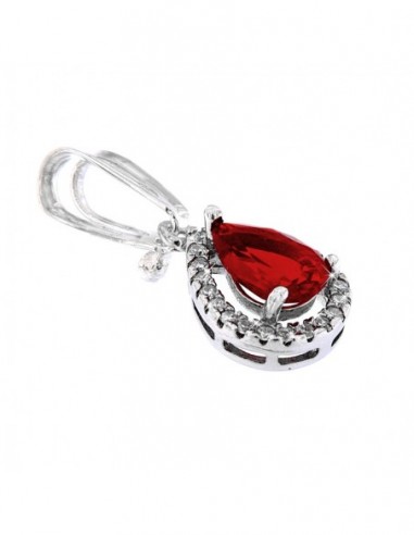 CIONDOLO ARGENTO RODIATO PENDENTE PIETRA QUARZO [800153d1]