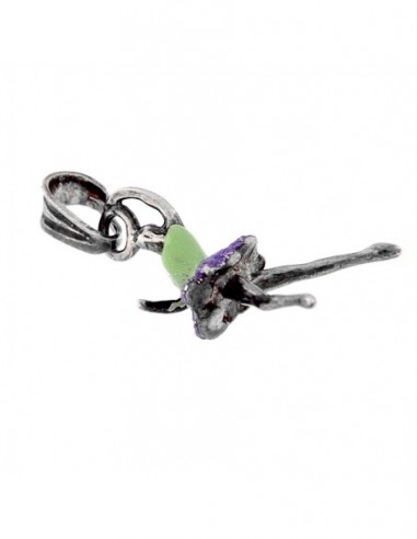 Ciondolo Argento Rodiato Ballerina Smaltata Verde [24f31a3e]