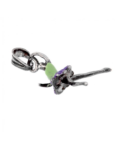 Ciondolo Argento Rodiato Ballerina Smaltata Verde [24f31a3e]