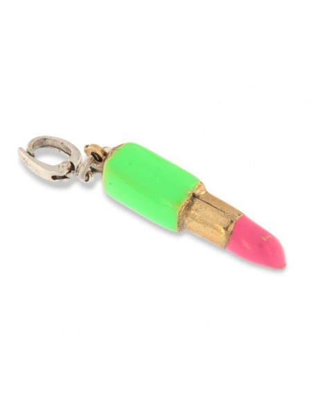 Ciondolo Argento Rodiato Rossetto Smaltato Verde [567afa30]