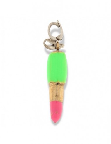 Ciondolo Argento Rodiato Rossetto Smaltato Verde [532abd2e]