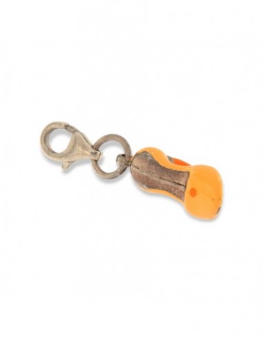 Ciondolo Argento Rodiato Scarpa Arancione Smaltata [7cf5ec3a]