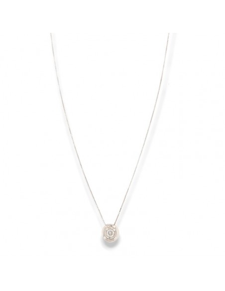 CIONDOLO ORO BIANCO PUNTO LUCE DIAMANTE 0,135 [8d92afa5]