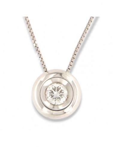 CIONDOLO ORO BIANCO PUNTO LUCE DIAMANTE 0,135 [c4ff56a4]
