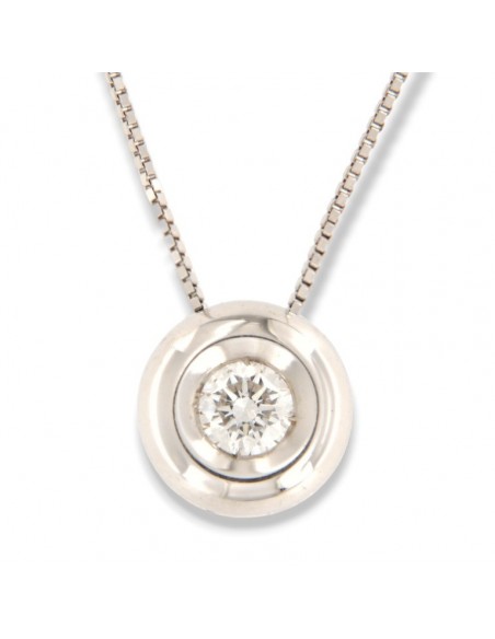 CIONDOLO ORO BIANCO PUNTO LUCE DIAMANTE 0,135 [c4ff56a4]