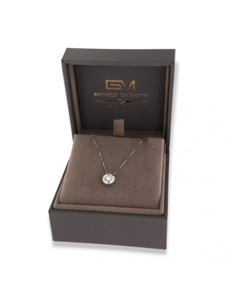 CIONDOLO ORO BIANCO PUNTO LUCE DIAMANTE 0,135 [af9493b3]