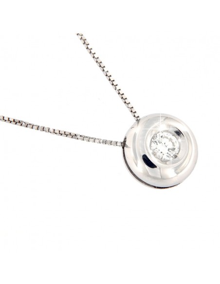 COLLANA ORO BIANCO PUNTO LUCE BOCCOLA 0,10 CARATI [c5d28e1b]