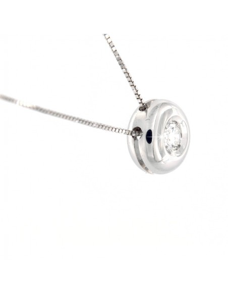 COLLANA ORO BIANCO PUNTO LUCE BOCCOLA 0,10 CARATI [1cf4cd16]