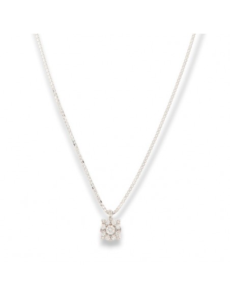 COLLANA ORO BIANCO PUNTO LUCE MAGIC 0,14 CARATI [c78eb204]