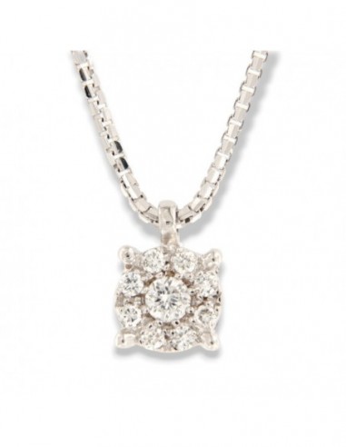 COLLANA ORO BIANCO PUNTO LUCE MAGIC 0,14 CARATI [058df6b5]