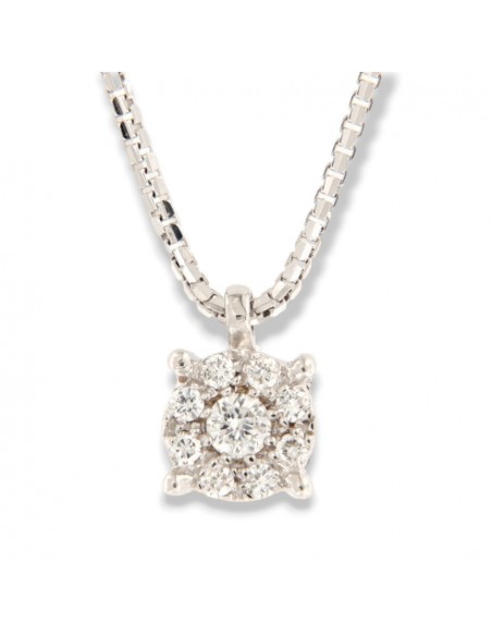 COLLANA ORO BIANCO PUNTO LUCE MAGIC 0,14 CARATI [058df6b5]