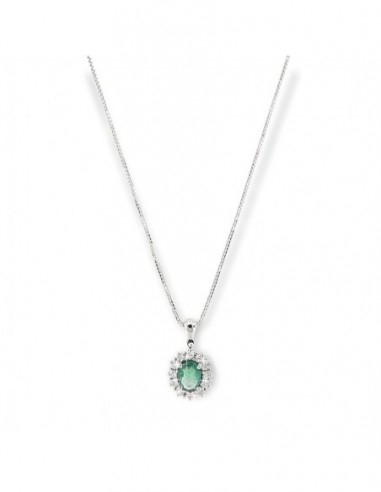 COLLANA PRINCIPESSA SMERALDO 0,69 OVALE [c81040a4]