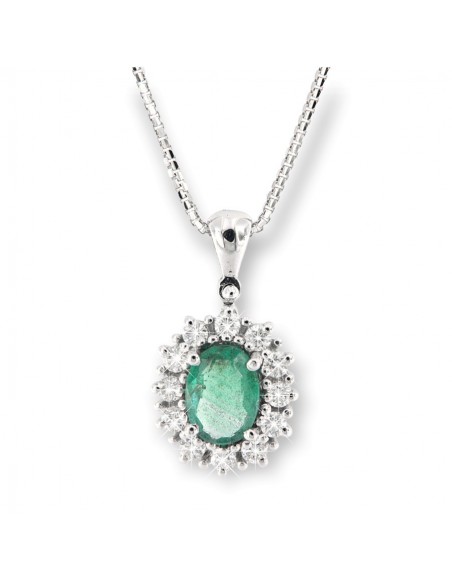 COLLANA PRINCIPESSA SMERALDO 0,69 OVALE [6bb82d0d]