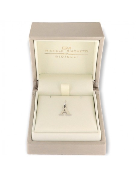 Ciondolo Oro Bianco Iniziale Lettera A 0,80GR [c47a1507]