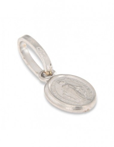 Ciondolo Oro Bianco Medaglia Madonna Miracolosa 10 [78e98ec6]