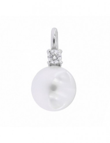 Ciondolo Oro Bianco Perla Con Zircone [ff1b6ab0]