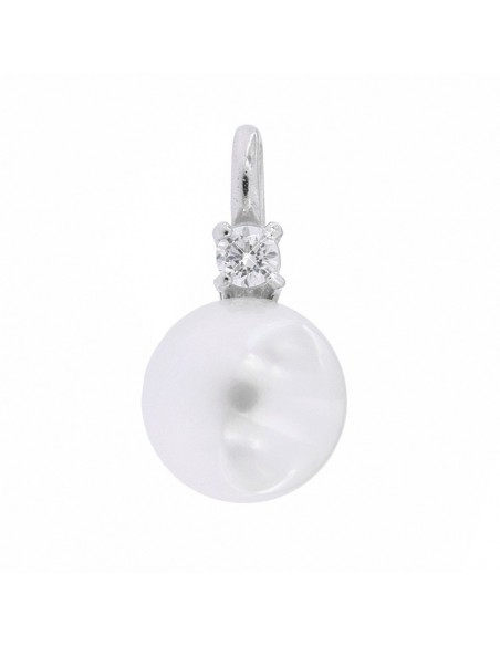 Ciondolo Oro Bianco Perla Con Zircone [ff1b6ab0]