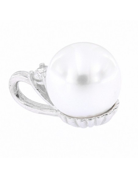 Ciondolo Oro Bianco Perla Con Zircone [e762c6e4]
