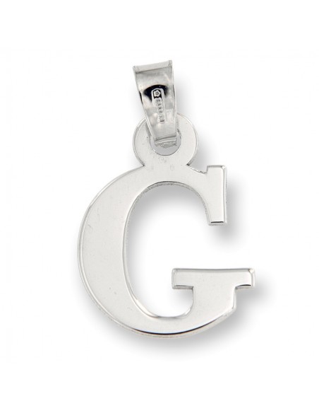 Ciondolo Oro Bianco Iniziale Lettera G [65dc76d6]