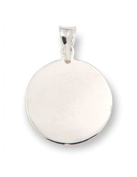Ciondolo Oro Bianco Rosa Dei Venti Piastra Tonda [aa07d503]