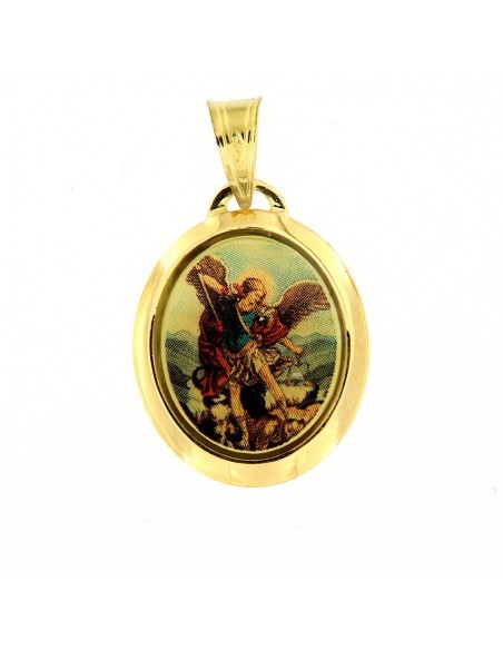 CIONDOLO ORO GIALLO ARCANGELO GABRIELE SMALTATO [2e080d8d]