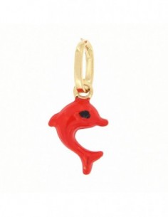 Ciondolo Oro Giallo Delfino Rosso [f2c9145f]