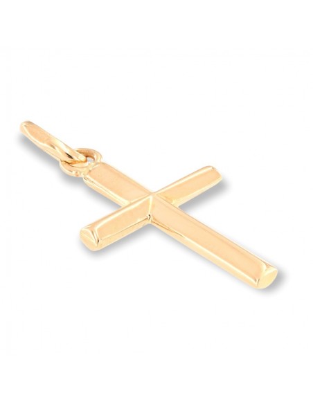 Ciondolo Oro Giallo Croce Liscia Lucida 0,85 GR [e51a5f15]