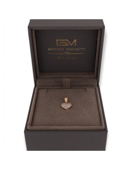 Ciondolo Oro Giallo Cuore Zirconi Bianchi [453ba6d3]