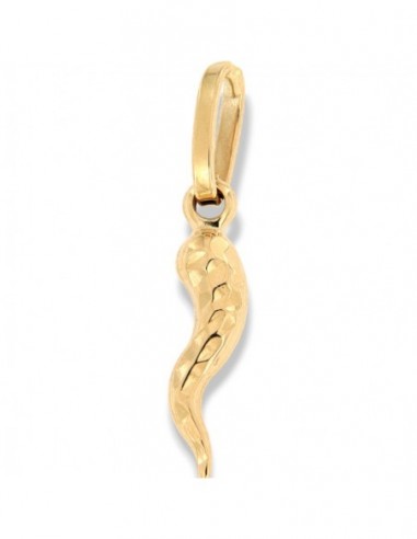 Ciondolo Oro Giallo Corno Portafortuna Sfaccettato [e68c5961]