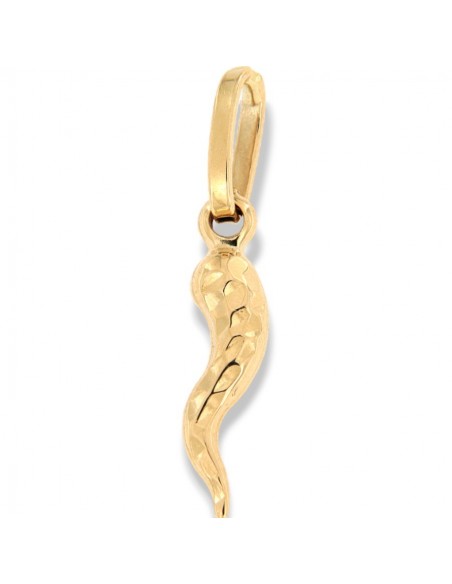 Ciondolo Oro Giallo Corno Portafortuna Sfaccettato [e68c5961]