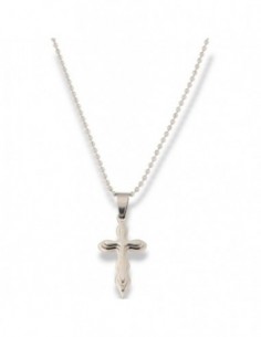 Collana Acciaio Sfere Ciondolo Crocifisso [1f8a61de]