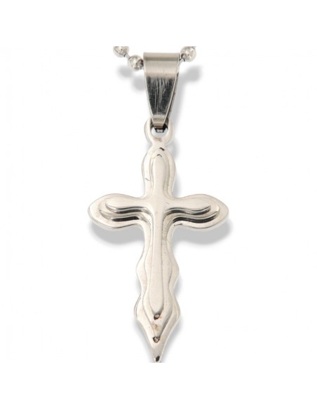 Collana Acciaio Sfere Ciondolo Crocifisso [af12d754]