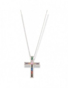 Collana Acciaio Crocifisso Zirconi Colorati [c3fc65cd]