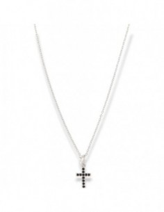 Collana Acciaio Crocifisso Zirconi Neri [1ada26c0]